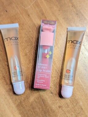 New Créme Shop Lip Stain and 2 Peach Cherimoya MAX Lip Gloss